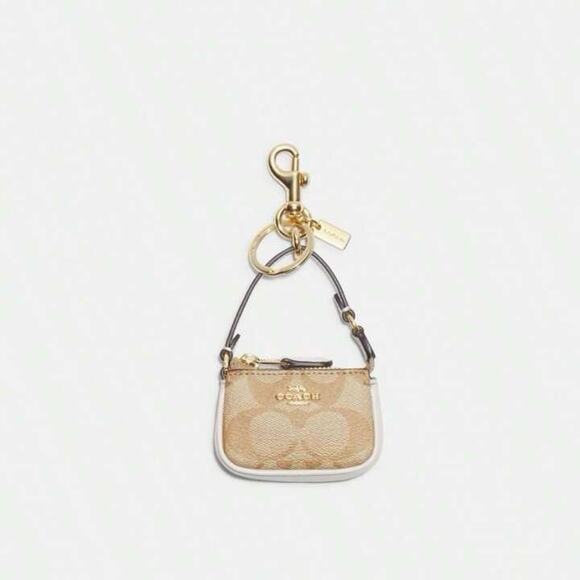 Coach Signature Mini Nolita Bag Charm CG761 NWT Key Chain Sold Out Online! - Picture 1 of 9